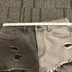 Distressed Gray Jean Shorts for Women